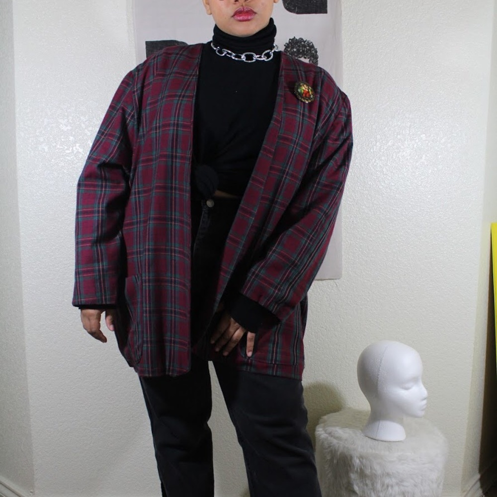 Burgundy Plaid blazer